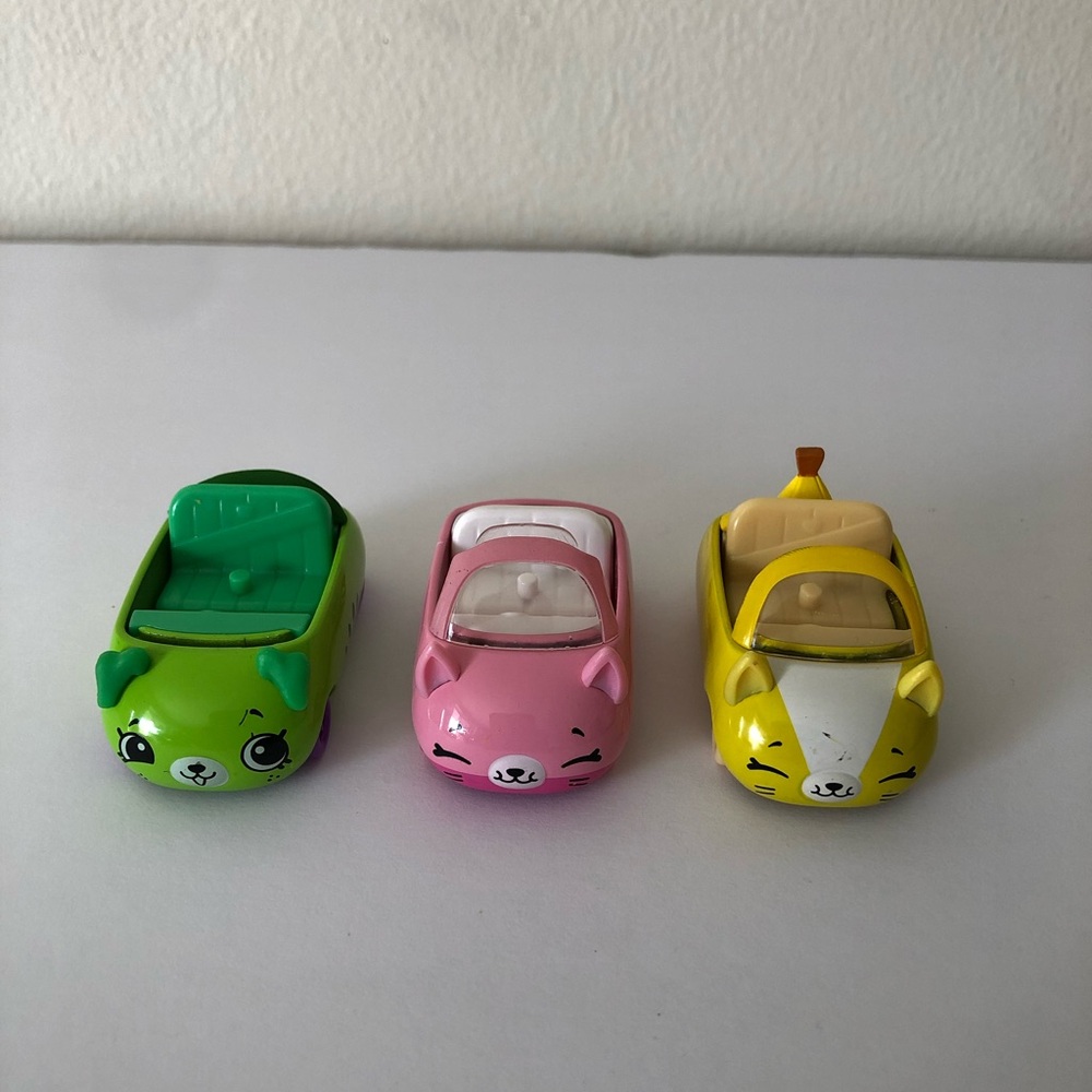 Set of Three Shopkins Cutie Cars Convertible Cuties Die-Cast Season 1 & 2